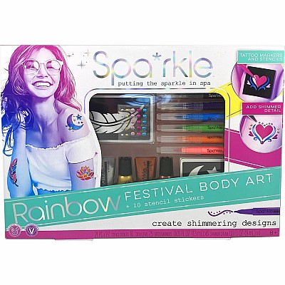 Sparkle Rainbow Festival Body Art