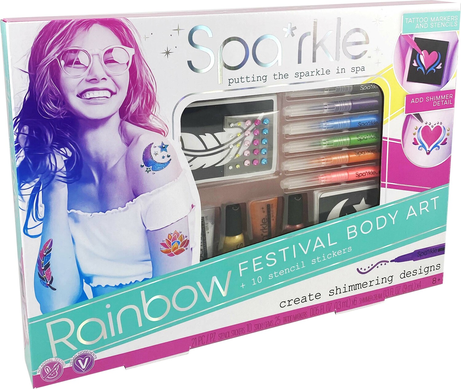 Sketch and Sparkle Tattoo Pens - Over the Rainbow