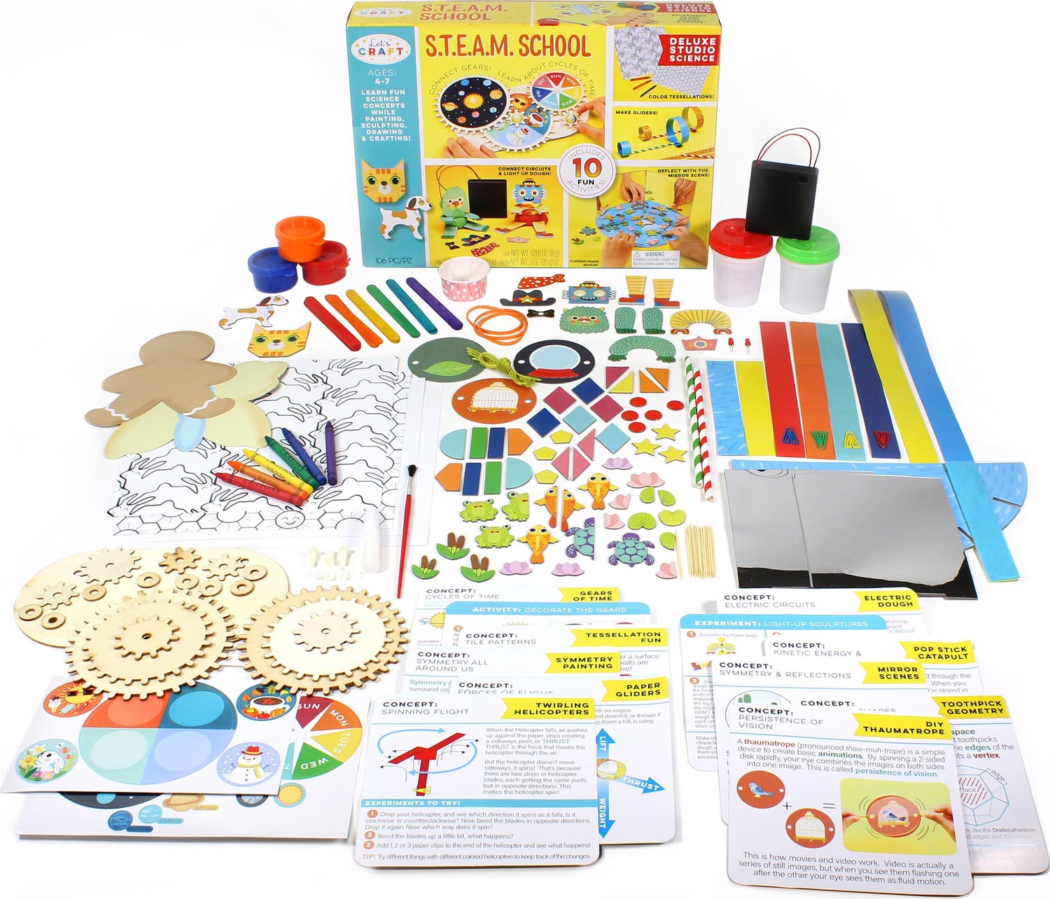 Scotch STEAM Kids Craft Kit, STEM, City Crafter Build Box, Super-Hold Tape,  Washi Tape and Dispenser, Scissors, Papercraft Cut-Outs and Guide  (STEAM-CB) STEM Activity Pack