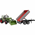 Bruder 2182 Fendt Vario 211 with Frontloader and Tipping Trailer