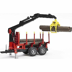Bruder 02252 Forestry Trailer with Crane, Grapple and 4 Logs