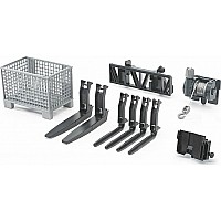 Accessories: Box-type pallet, winch and forks for frontloader