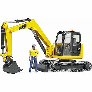 Cat® Mini Excavator with worker