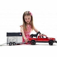 RAM 2500 Pickup Truck w Horse Trailer and Horse