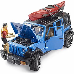 Jeep Wrangler Rubicon Unlimited with Kayak and Kayaker