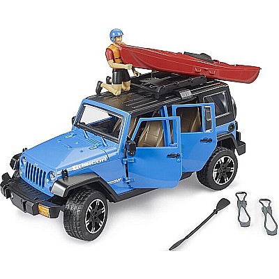 Jeep Wrangler Rubicon Unlimited with Kayak and Kayaker