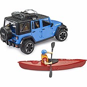 Jeep Wrangler Rubicon Unlimited with Kayak and Kayaker