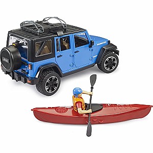 Jeep Wrangler Rubicon Unlimited with Kayak and Kayaker