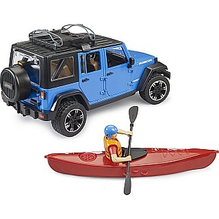 Jeep Wrangler Rubicon Unlimited with Kayak and Kayaker