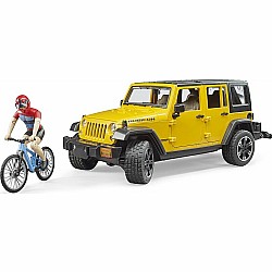 Jeep Wrangler Rubicon W. Mountain Bike And Cyclist