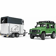 Bruder Land Rover Station Wagon w Horse Trailer & horse