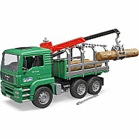 MAN Timber truck with loading crane and 3 trunks