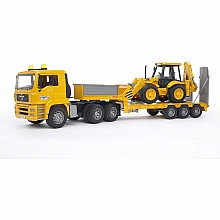 MAN TGA Low loader truck with JCB 4CX Backhoe loader 