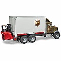 Bruder 2828 MACK Granite UPS logistics truck with forklift