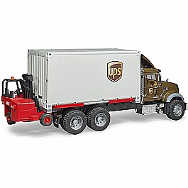 MACK Granite UPS logistics truck with forklift