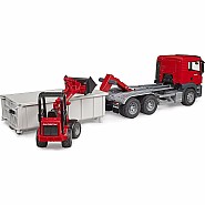 MAN TGS Truck with Roll-Off Container And Schäffer Yard Loader