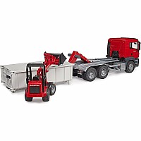 MAN TGS Truck with Roll-Off Container And Schäffer Yard Loader
