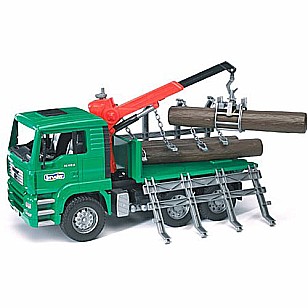 Man Timber Truck with Loading Crane and 3 Trunks