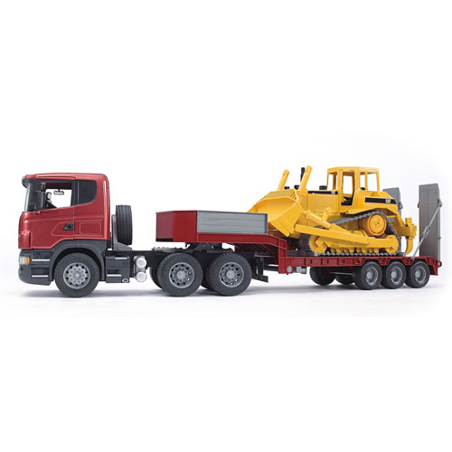 Scania R-series Low Loader Truck With Caterpillar Bulldozer - Kremer's Toy  And Hobby