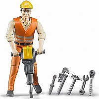 BRUDER Bworld Construction worker with accessories