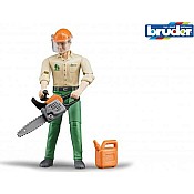 Logging man with accessories