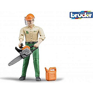 Logging man with accessories
