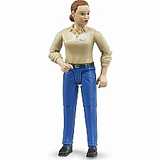 Woman with light skin tone and blue trousers