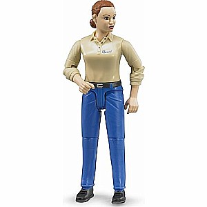 Woman with light skin tone and blue trousers