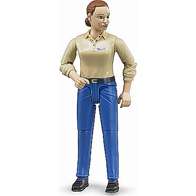 Woman with light skin tone and blue trousers