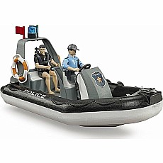 bworld Police boat with rotating beacon light, 2 figures and accessories