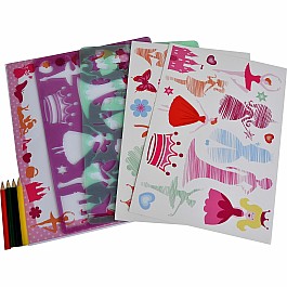 Stencil Double Pack with Pencils - Fairies and Flowers