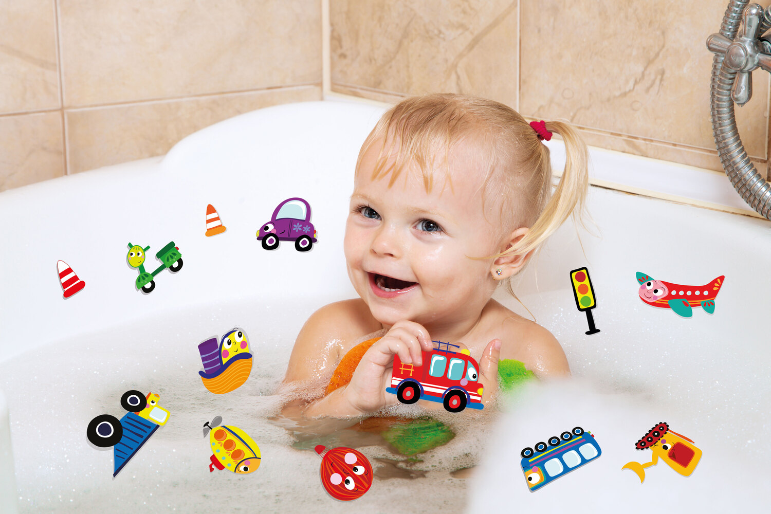 Bath Stickers with Header – Things That Go