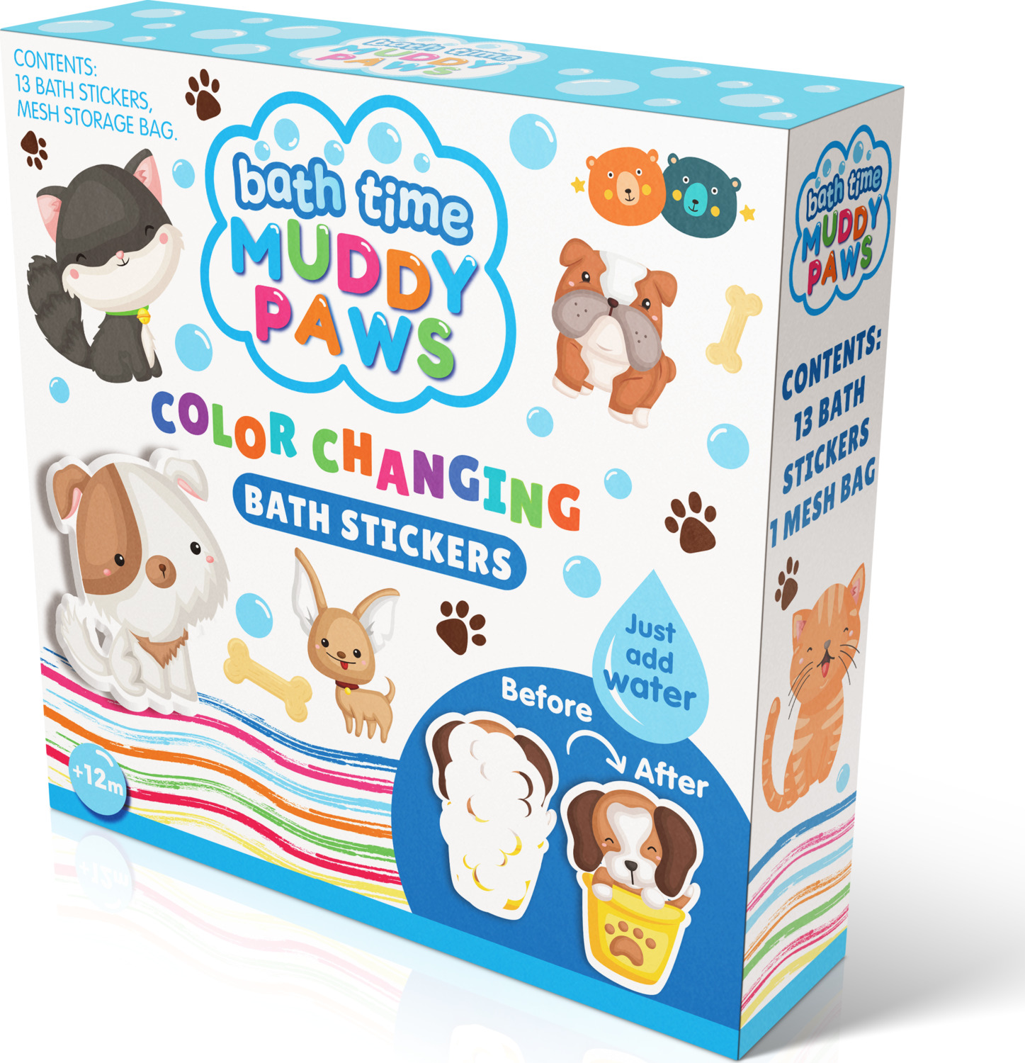 Colour Changing Bath Stickers - Muddy Paws