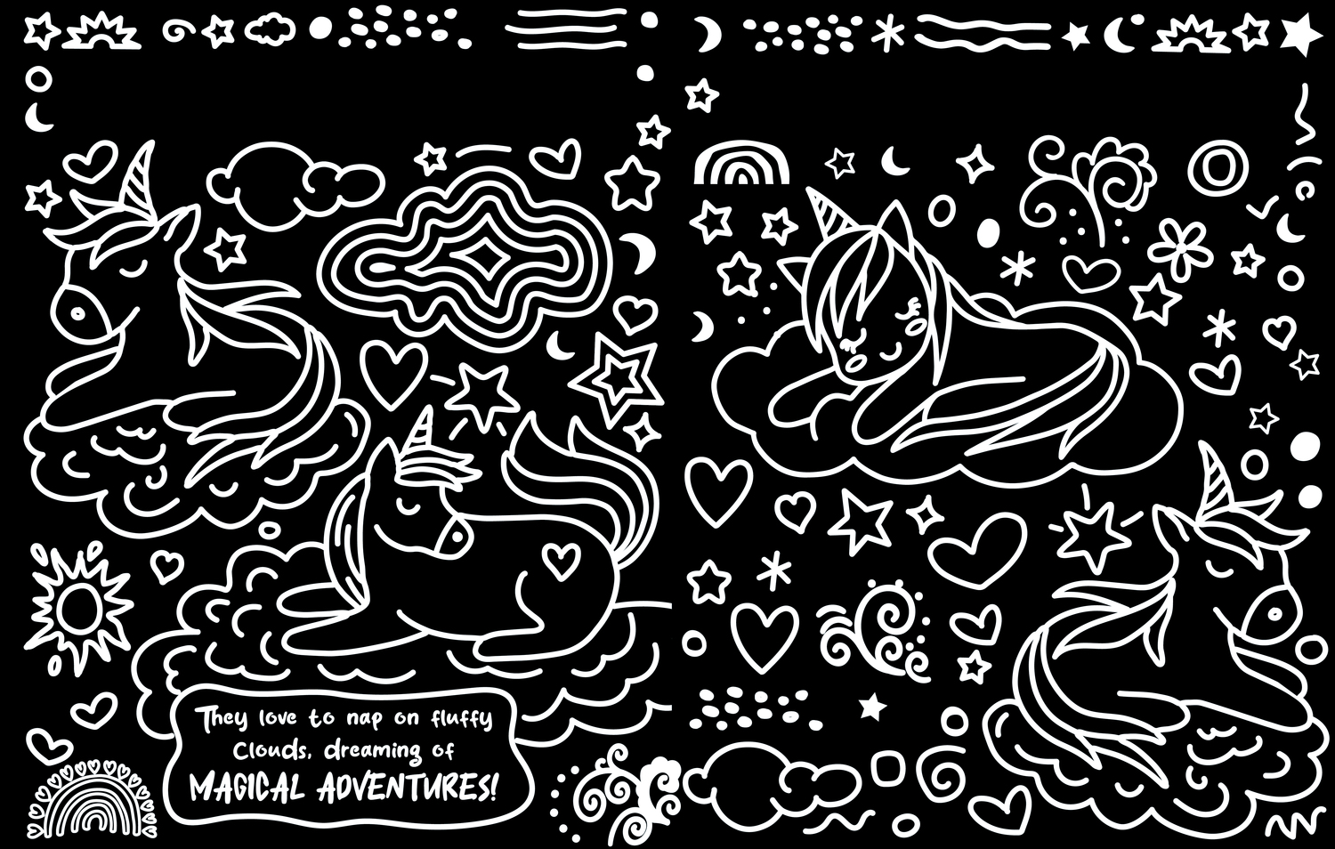 Neon Doodles Book - Unicorn