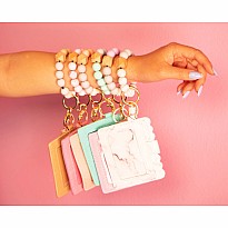 Beaded Bracelet Card Holder with Tassel Set - 12pc Solid Colors