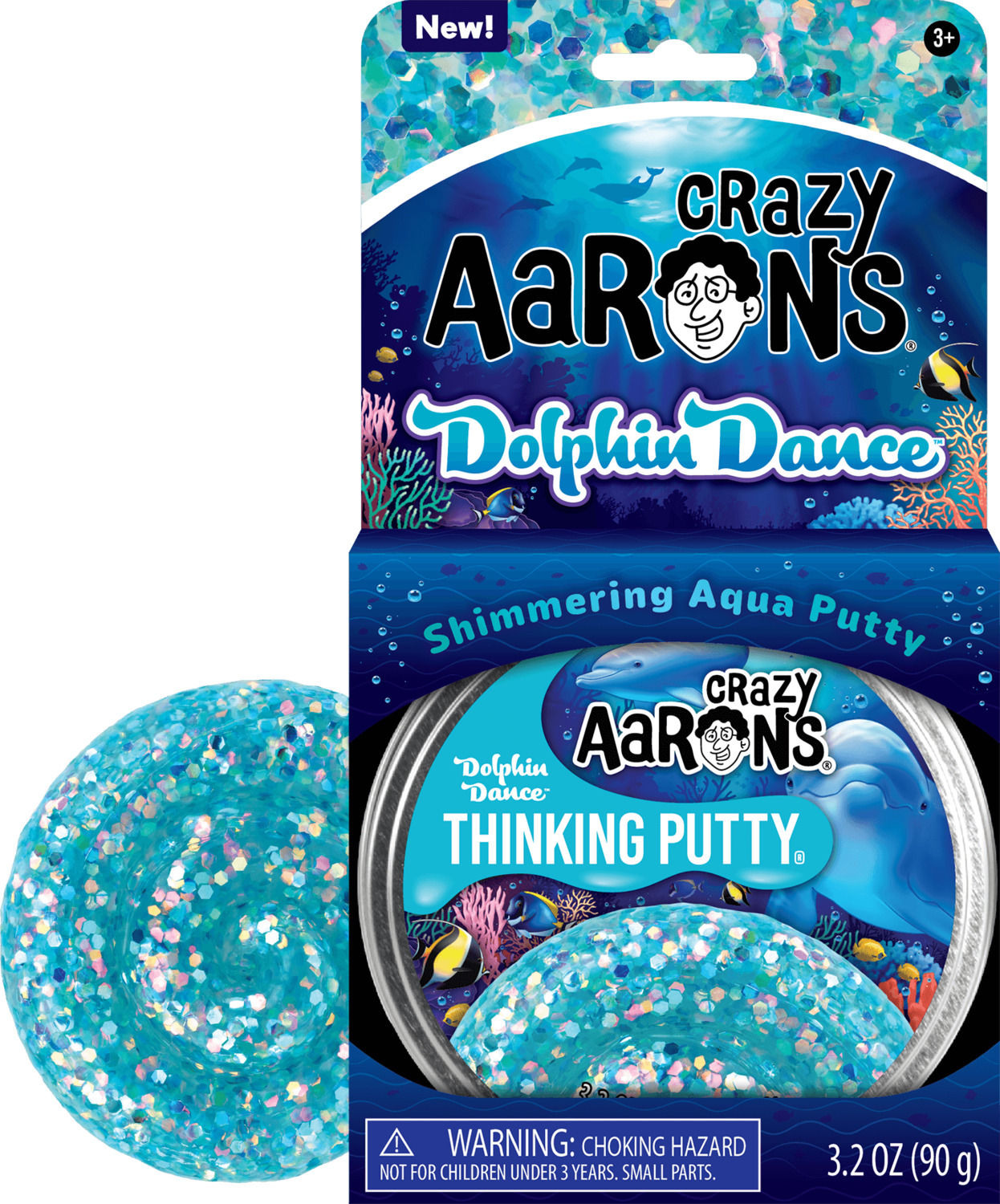 Dolphin Dance 4 Full Size Thinking Putty Tin Crazy Aaron S Puttyworld Blue Turtle Toys