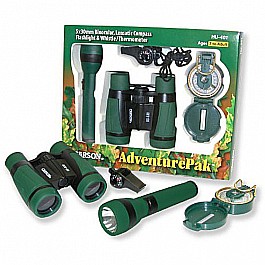 Carson AdventurePak Containing 5x30 Binocular, Lensatic Compass, Flashlight, and Whistle/Thermometer (HU-401)