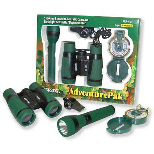 Child Outdoor AdventurePak 5x30mm Binocular Compass Flashlight Thermometer 