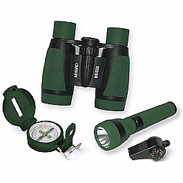 Carson AdventurePak Containing 5x30 Binocular, Lensatic Compass, Flashlight, and Whistle/Thermometer (HU-401)