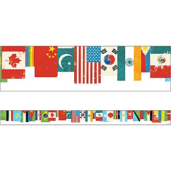 All Are Welcome Flags Straight Borders