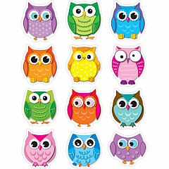 Colorful Owls Shape Stickers