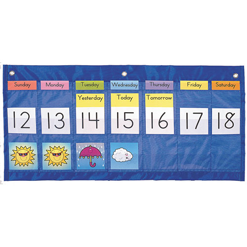 Weekly Calendar With Weather Pocket Chart Cards Kool Child