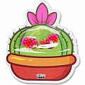 JelliPods Cactus Squishy Flower Sticker