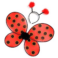Ladybug Wings & Headband - Red