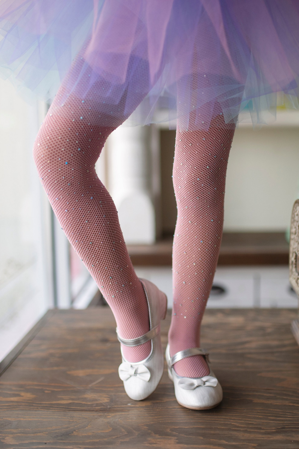Rhinestone Tights (Light Pink) - Givens Books and Little Dickens
