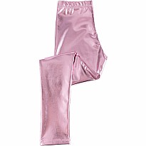 Love Life Metallic Leggings (Size 3-4) (Pink Metallic)