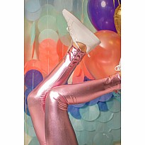 Love Life Metallic Leggings (Size 3-4) (Pink Metallic)