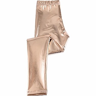 Love Life Metallic Leggings (Size 3-4) (Gold Metallic)