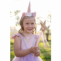 Pink Shimmer Unicorn Dress & Headband (Size 3-4)