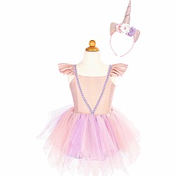 Pink Shimmer Unicorn Dress & Headband (Size 3-4)